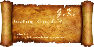 Giefing Kristóf névjegykártya