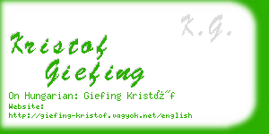 kristof giefing business card